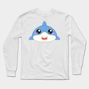 Cute blue shark Long Sleeve T-Shirt